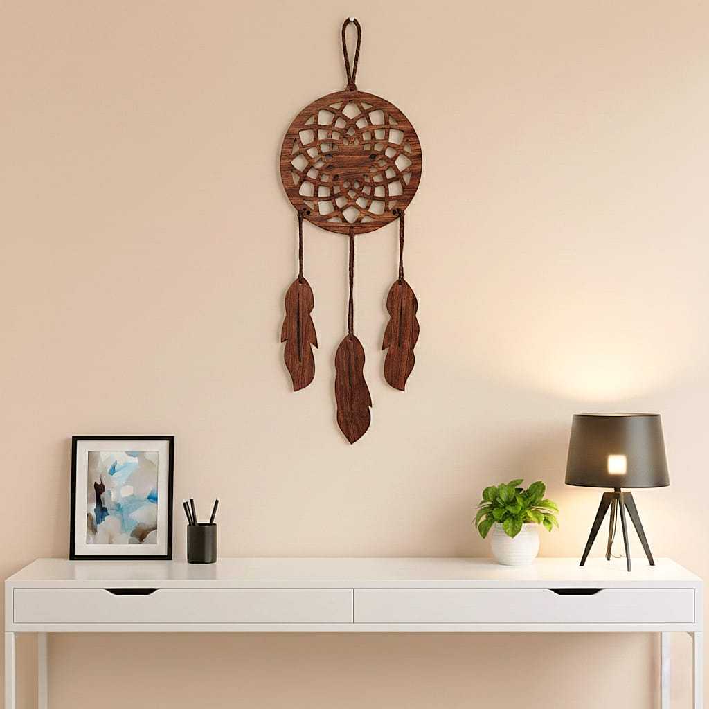 Prima Shabby ตกแต่งผนังสําหรับ Home Room Cafe Silhouette Dream Catcher ตัดเลเซอร์ขนาด 36x19 ซม.