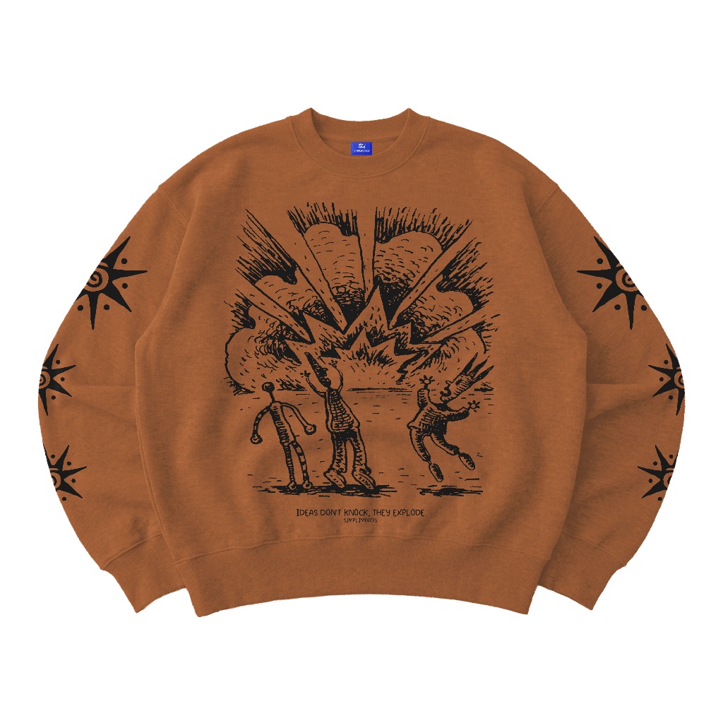SimpliMoods Boxy Sweater Crewneck Caramel ผู้ชายผู้หญิง