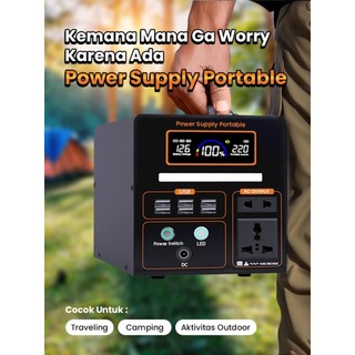 Power Supply Portable Powerbank   220V 300W/400W/500W/800W/1200W/1700W/2600W Kapasitas Baterai 185Wh/333Wh/444Wh  AC/DC/USB Genset Listrik