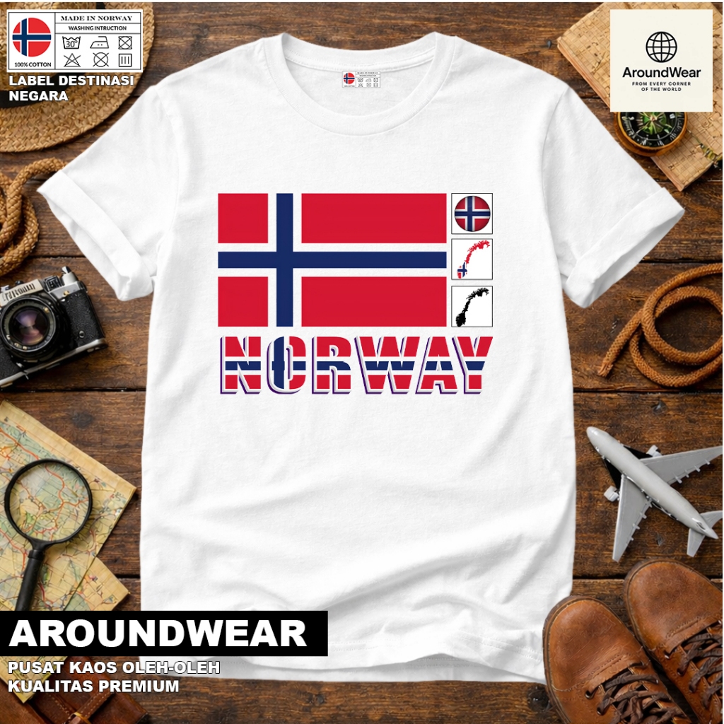 เสื้อยืด NORWAY 40 SOUVENIR พร้อมแท็ก NATIONAL จาก NORWAY COTTON 30S ของขวัญพรีเมี่ยม SOUVENIR