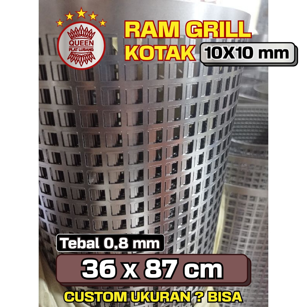 36x87 ซม. รูกล่องย่างแรม 10x10 มม. หนา 0.8มม