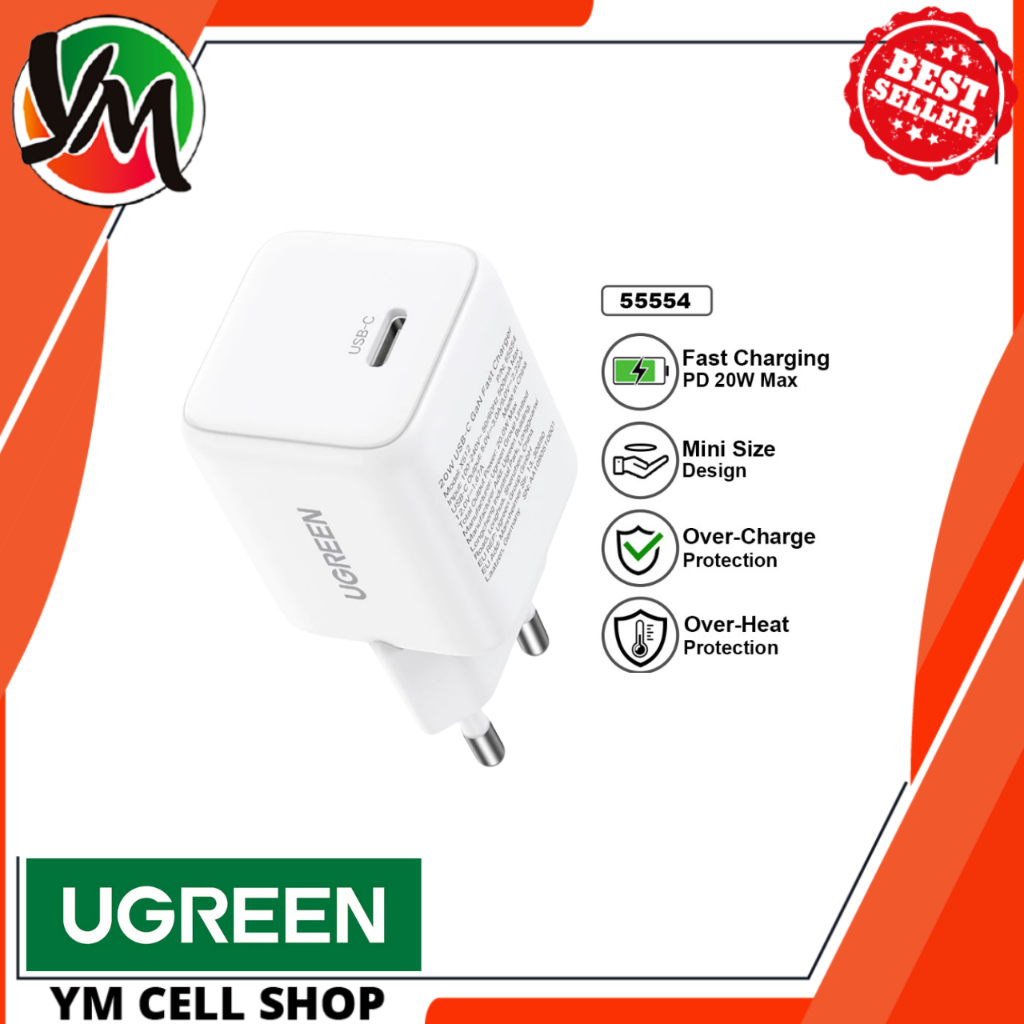 BATOK UGREEN GAN 20W (55554) & UGREEN X514 GAN 20W (65006) iPhone 17 16 15 Pro Max Series PD Fast Ch