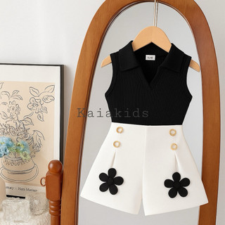 stelan anak perempuan Set baju dan celana anak Umur 1-5 tahun Motif Bunga bordir timbul