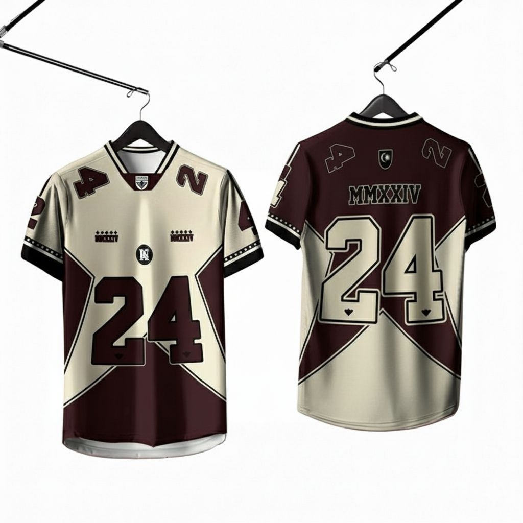 Oversize Vintage Rugby Series หมายเลข 24 Jersey / Womens Oversize Jersey / Oversize Jersey / Womens 