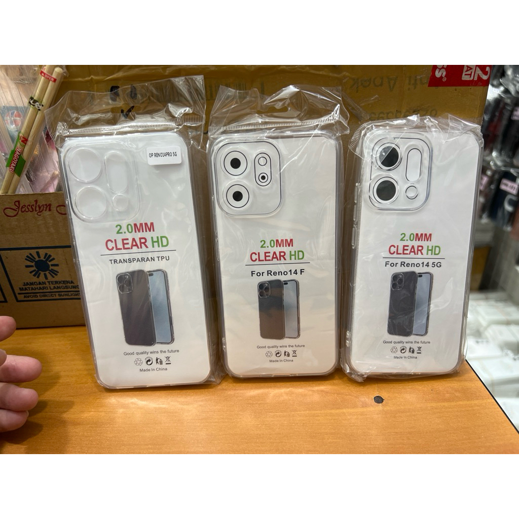 CLEAR HD CASE 2.0MM สําหรับ OPPO RENO 14 / 14F / 14PRO (5G)
