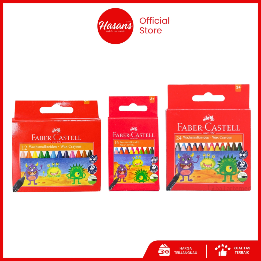 Faber-Castell Wax Crayon Regular / ดินสอสี 12 16 24 / Fc, Wax Crayon Regular