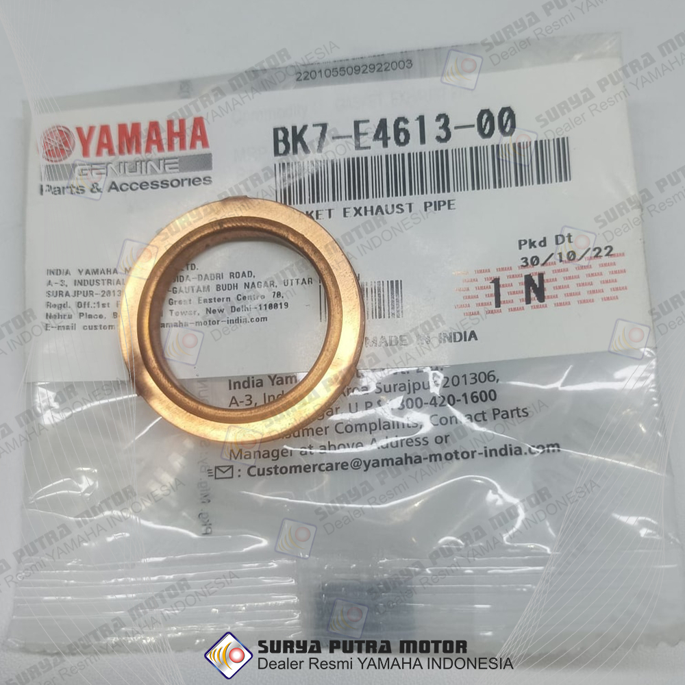 GASKET, EXHAUST PACKING NEW R15, R15, AEROX 155, LEXI Original Yamaha BK7-E4613-00