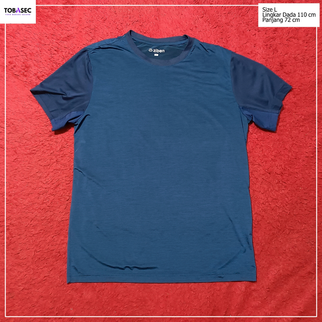 เสื้อยืด Ziben Dry Fit Navy Misty motif Size L
