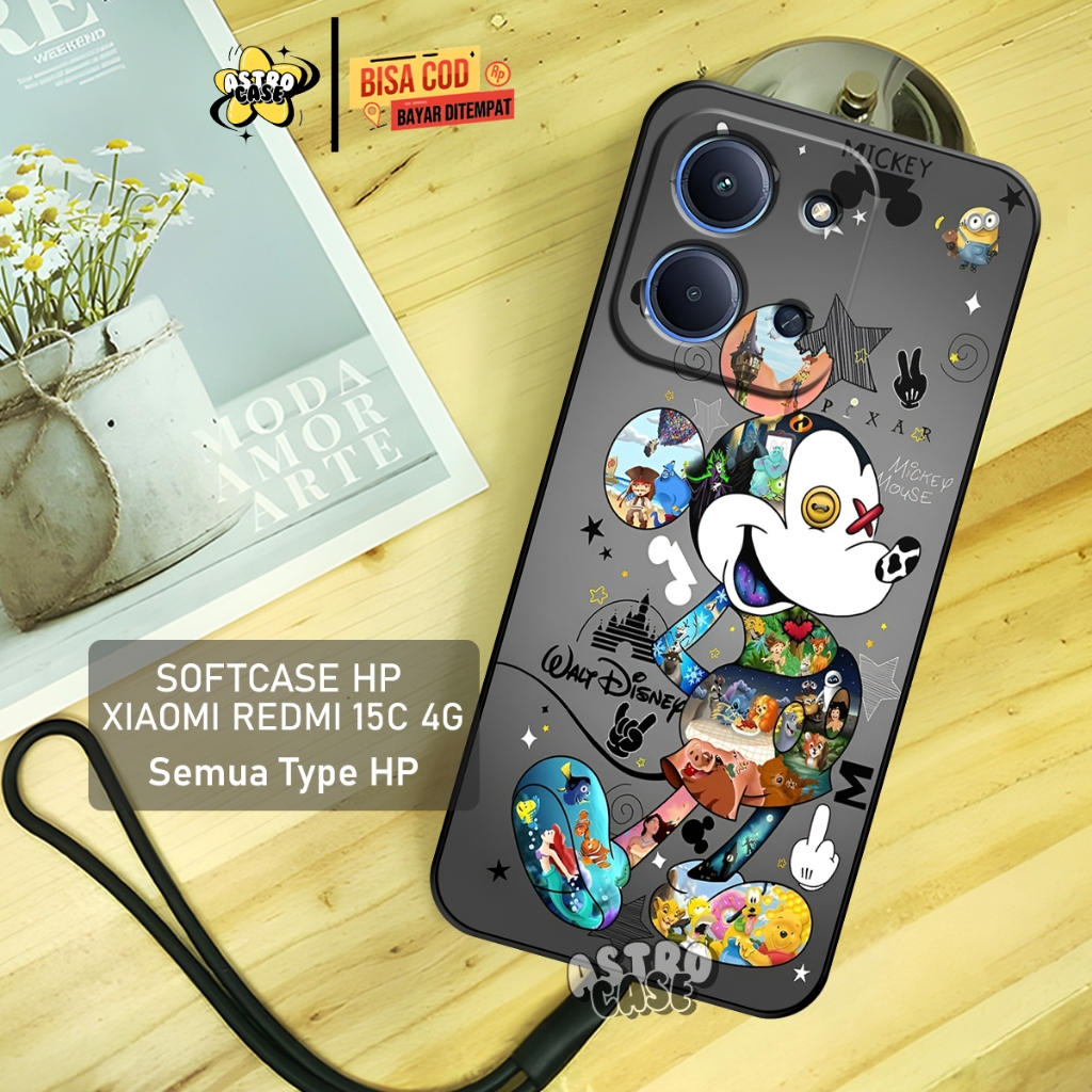 เคส Xiaomi Redmi 15C 4G - เคส Redmi 15C Miki Mose Doft Luxury Motif - Softcase Redmi 15C 14C 13C 12C