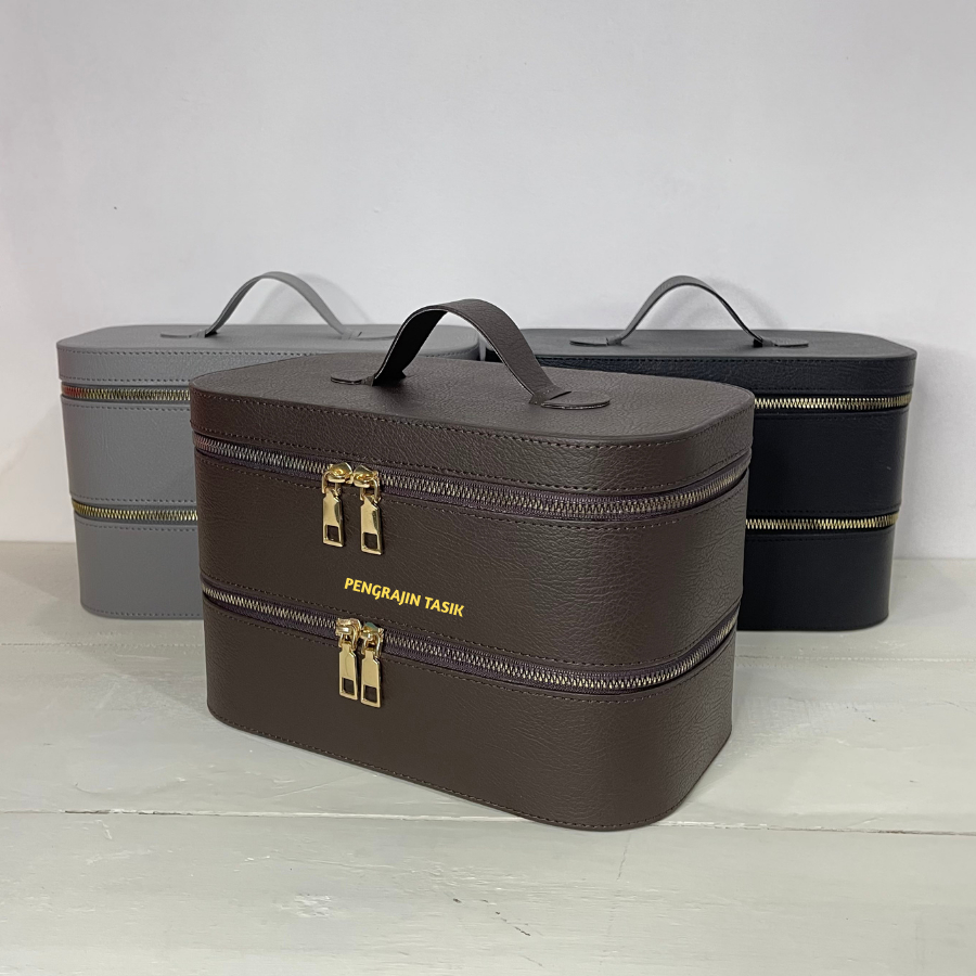 หนังสังเคราะห์กล่องเครื่องสําอางแต่งหน้ากรณีอุปกรณ์ความงามคอนเทนเนอร์