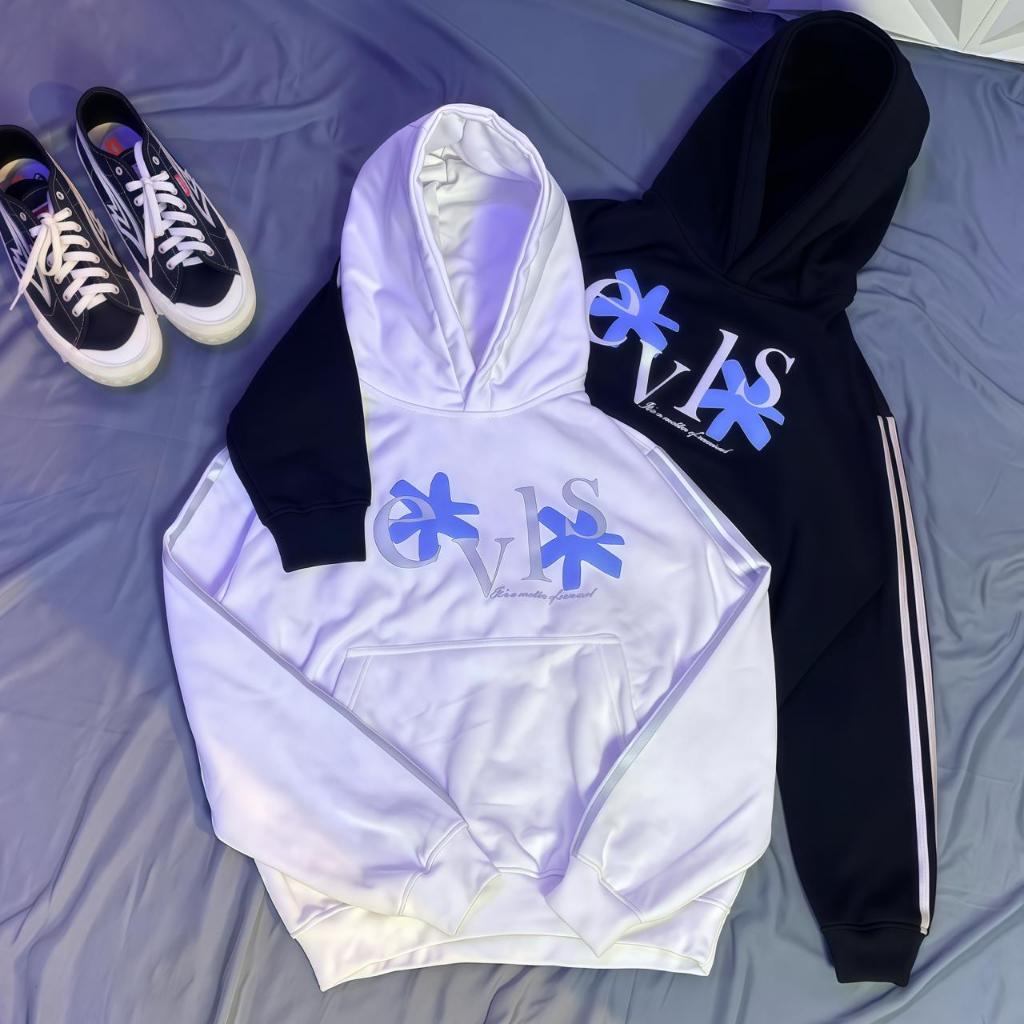 EVLS Boxy Oversize Series Its A Matter Of Survival Hoodie 375GSM Puff Ink สะท้อนแสง