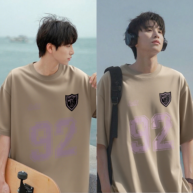 KATUN PUERTO Oversize Tshirt Mens Distro T-Shirt Original 100% หนา No. 92 American Team Cool เสื้อยื