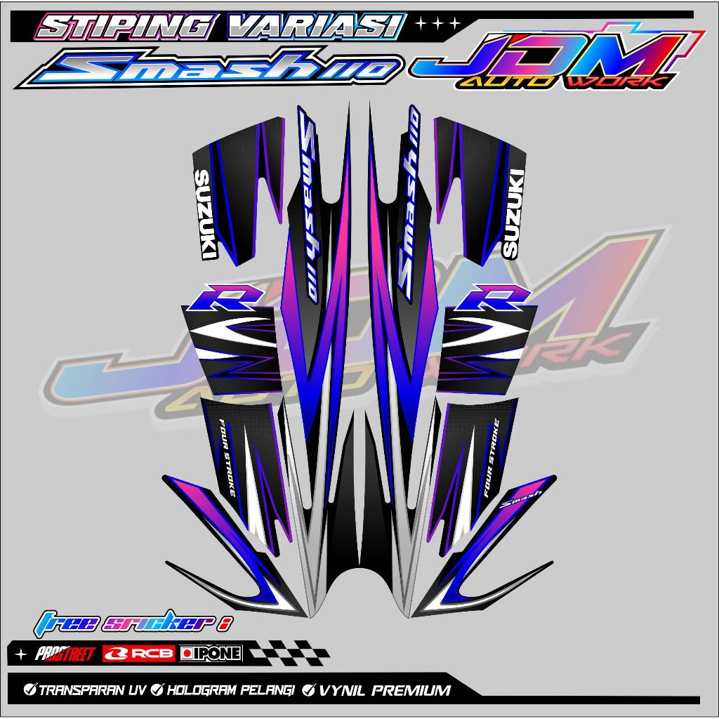 SUZUKI SMASH 110 SR VARIATION STRIPING - สไตล์ดั้งเดิม / ORIGINAL SUZUKI SMASH 110 MOTORCYCLE VARIATION STICKER LIST
