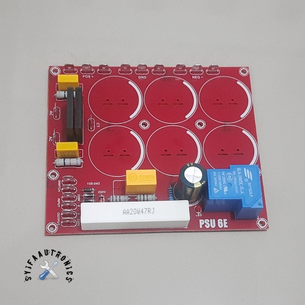 PCB PSU class AB 6 elco plus softstart