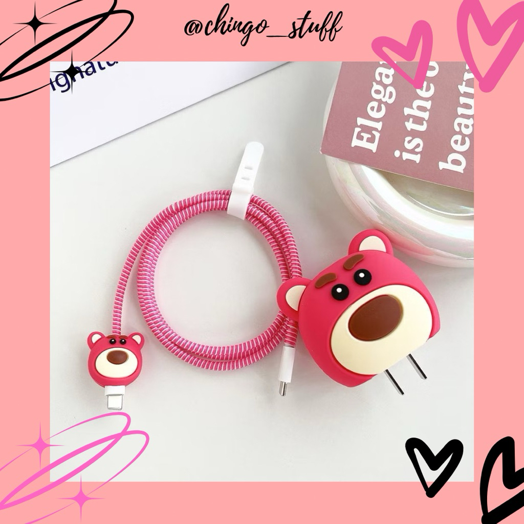 ล็อตโซ่ // ตัวป้องกันสาย iphone 18/20 วัตต์ สาย iphone น่ารัก lotso