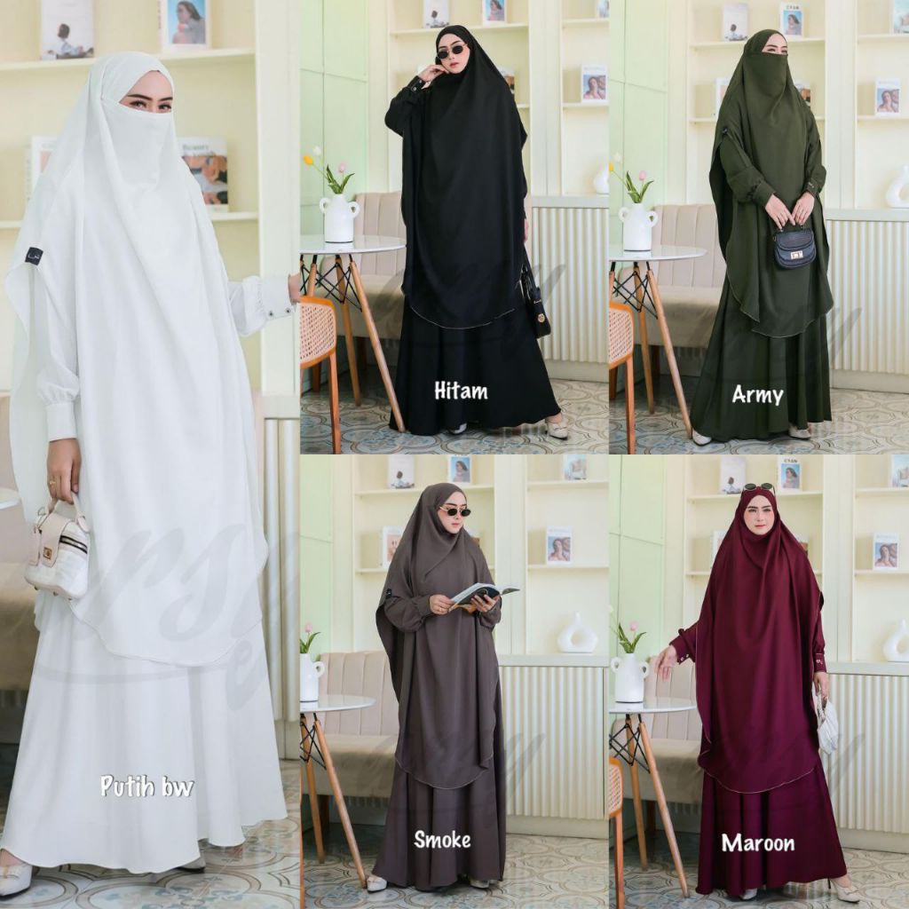 HUMAIRA SET SYARI BY ARSY HIJAB HAJJ UMRAH UNIFORM FRENCH KHIMAR
