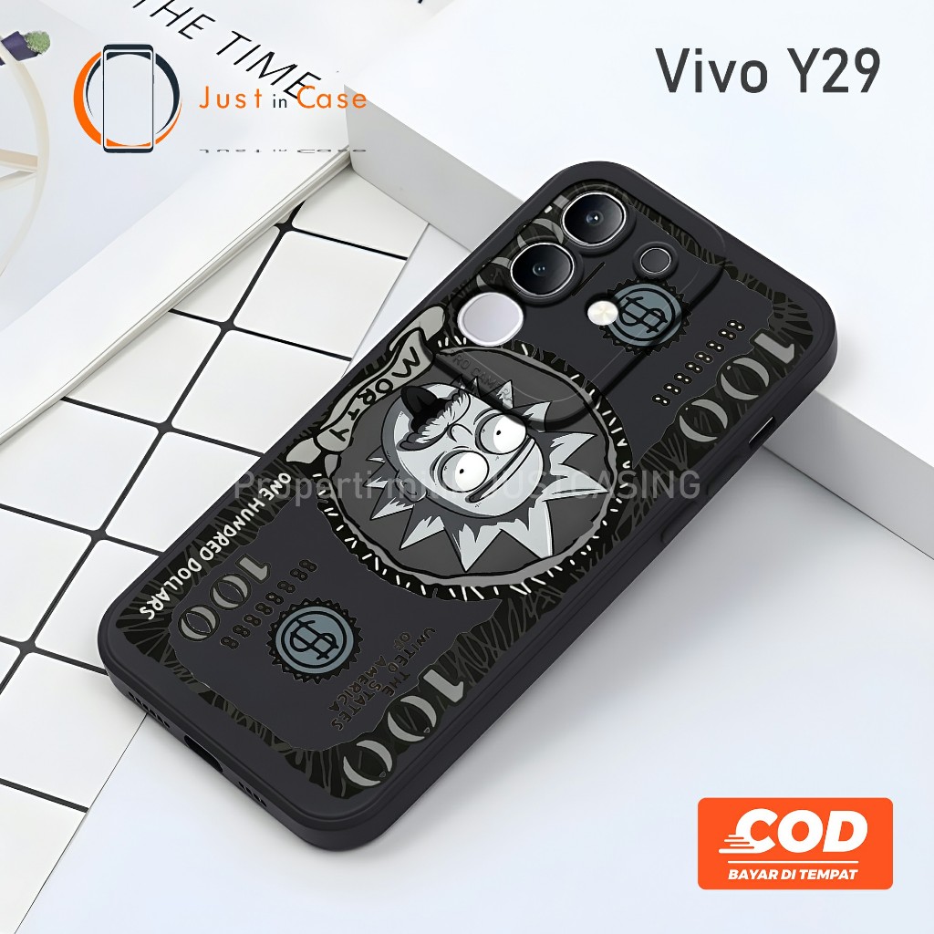 (Mac42) Black Macaron Soft Case Vivo Y29 Pro Camera