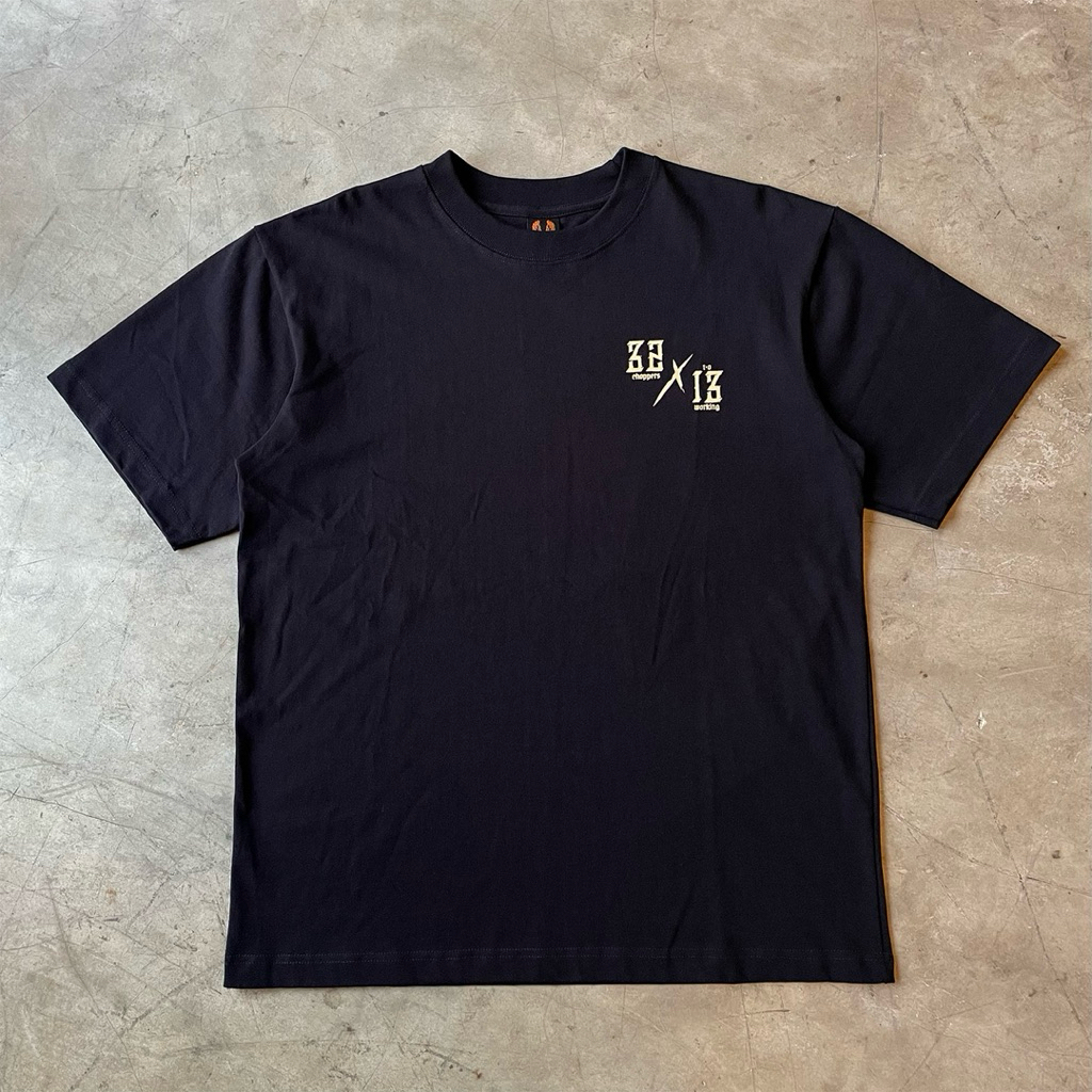 THREE TWO CHOPPERS X T-SHIRT 13 WORKING COLLAR SHORT SLEEVE T-SHIRT