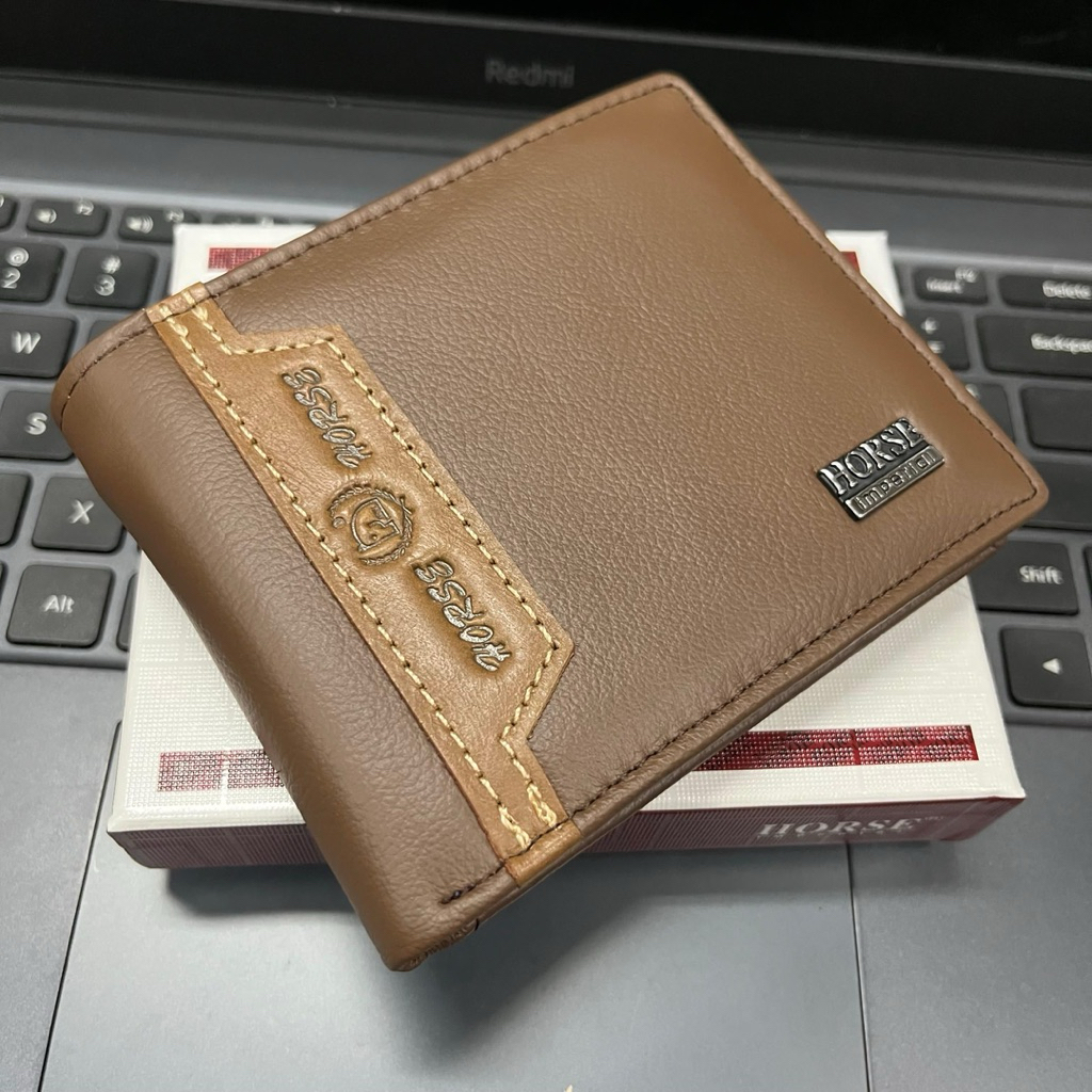 กระเป๋าสตางค์หนังพับผู้ชาย Imperial horse พร้อมการผสม motifs ต่างๆ/ผสม