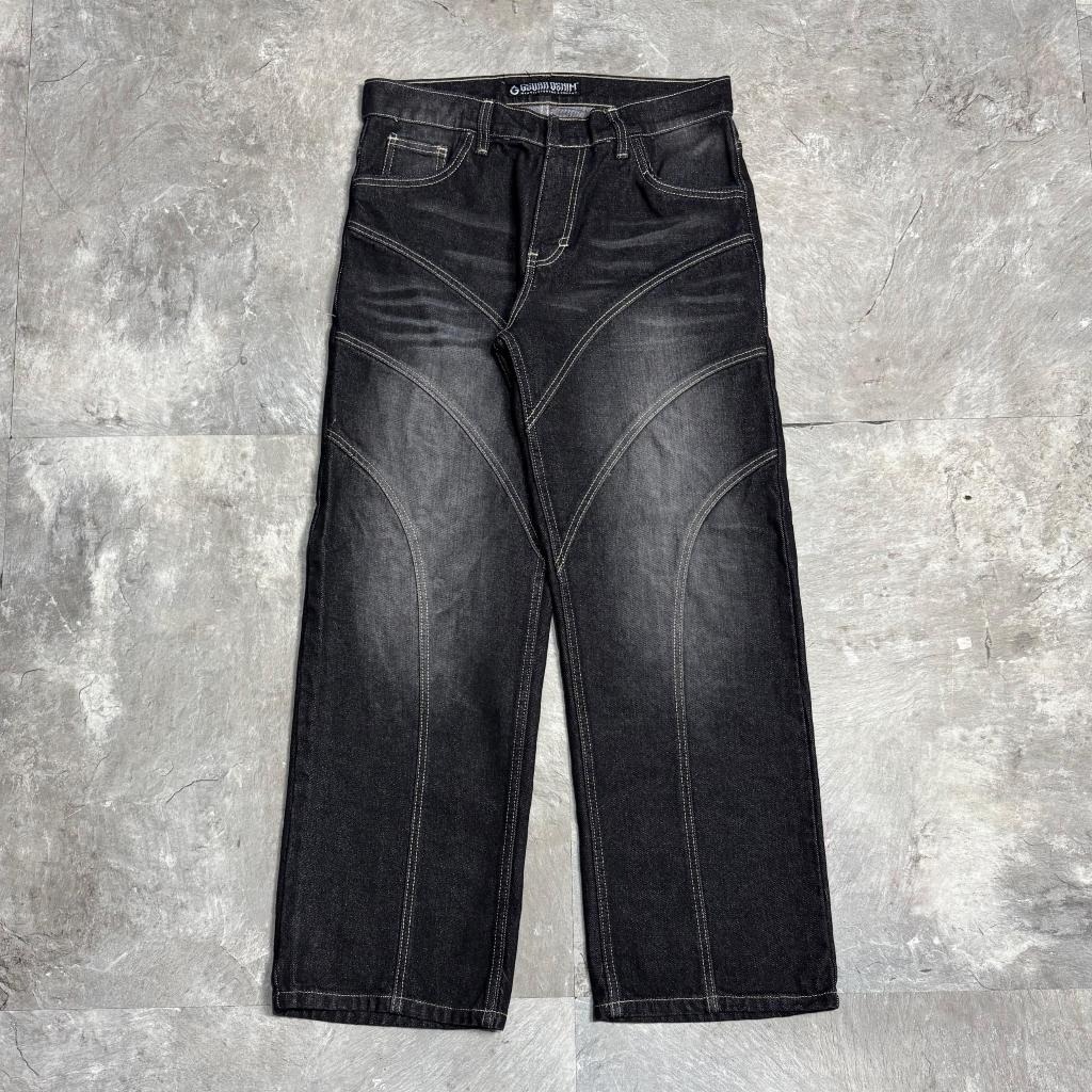 INTELEK Large Baggy Jeans, Broken Baggy Jeans, ลาย Skena