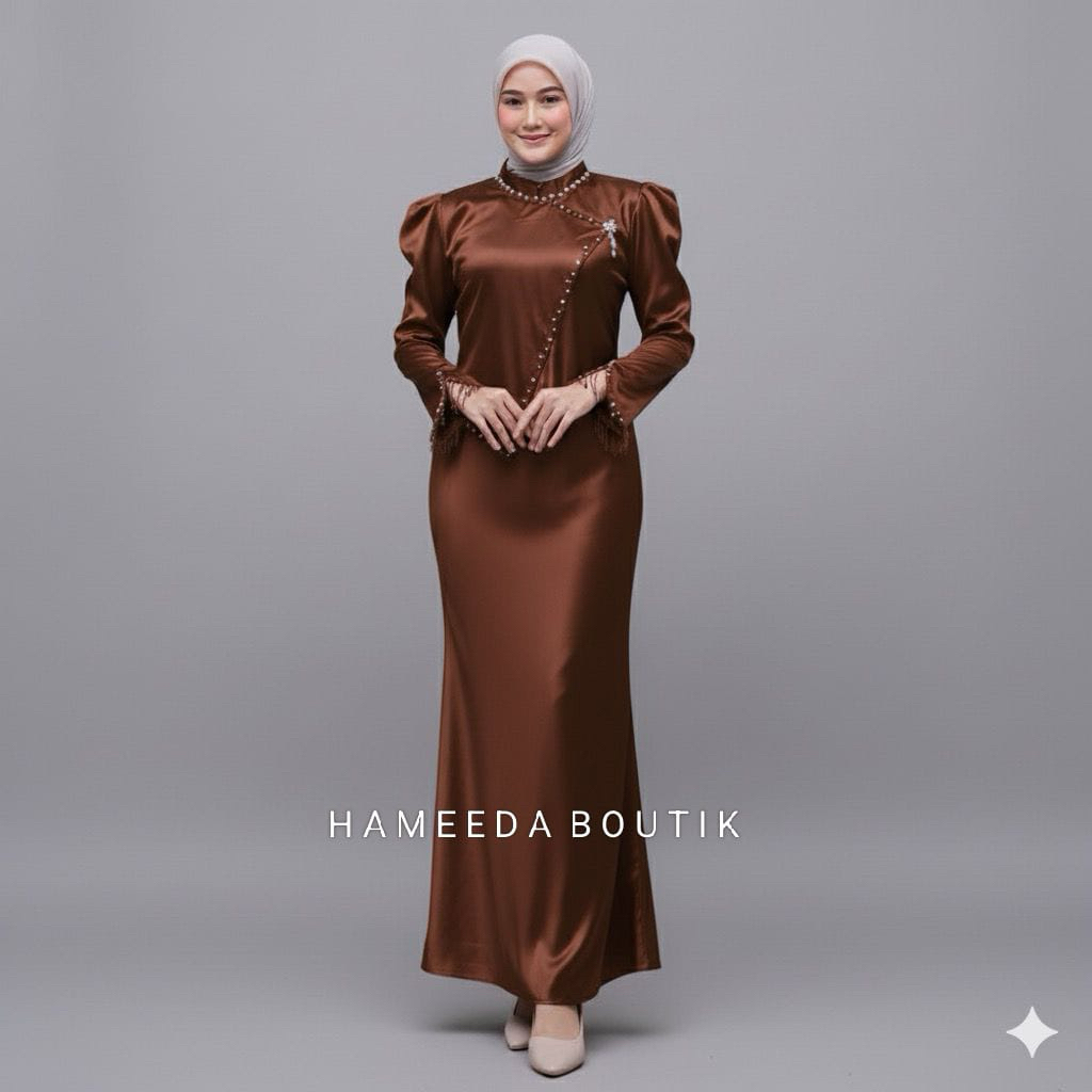 Amania Dress Gamis Dress Satin Silk Premium Mermaid Sequins เพื่อนเจ้าสาวเชิญข้อเสนอ Eid Graduation 