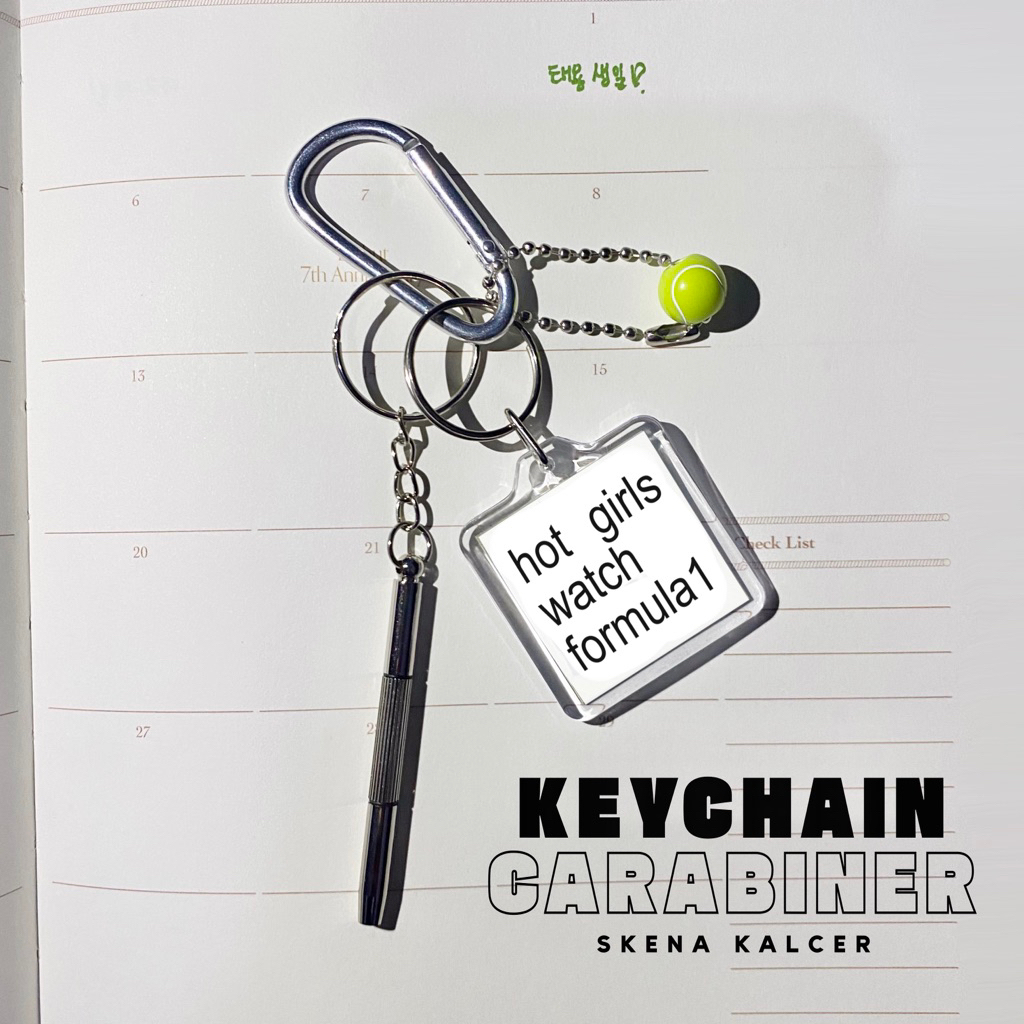 GANTUNGAN KEYCHAIN CARABION FORMULA 1 ONE F1 SKENA Y2K AESTHETIC KEYRING KALCER MODERN