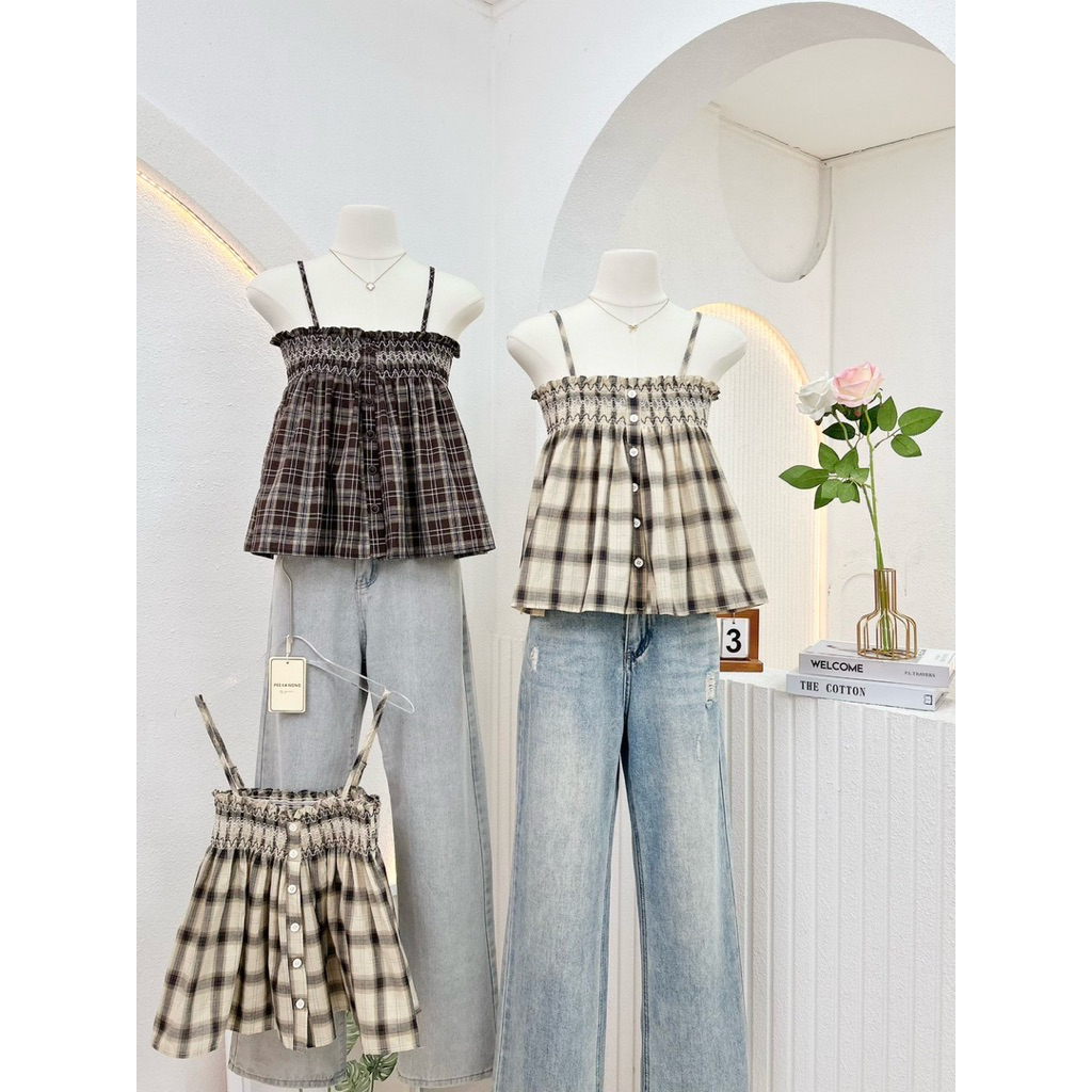 วีนิค | EMA TANKTOP SQUARE TANK TANKTOP CHECKED TANKTOP CASUAL TANKTOP