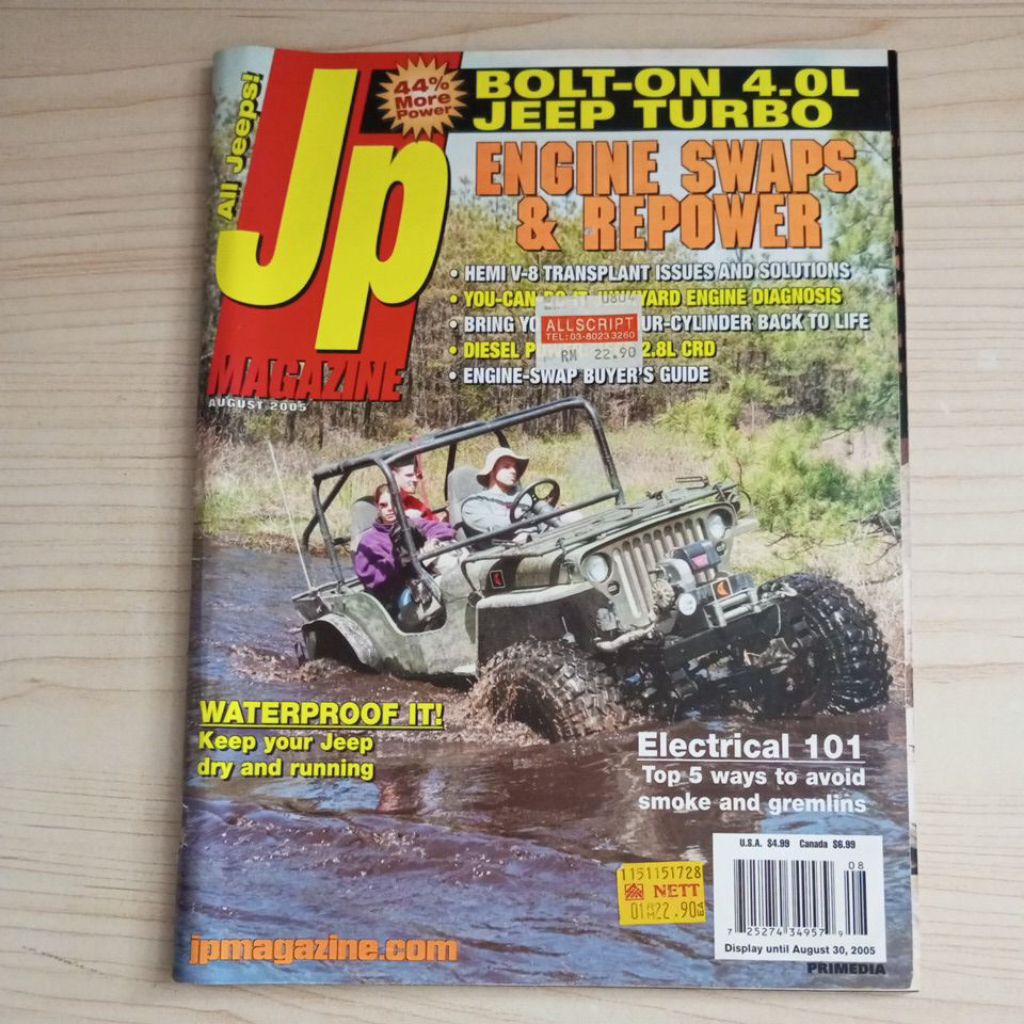 JP MAGAZINE AUGUST 2005 BOLT ON 4 0L JEEP TURBO ENGINE SWAPS และพลังงาน
