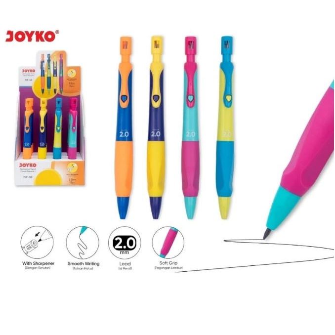 (skn) JOYKO ดินสอกด MP-68 พร้อม Sharpener Soft Grip 2.0mm ดินสอกด พร้อม Sharpener สี mp68 mp 68