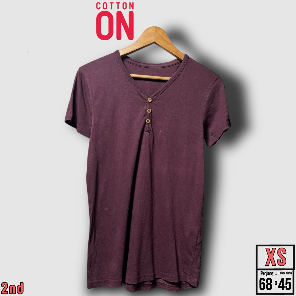 COTTON ON เสื้อยืด COTTON-ON Maroon ไซส์ XS