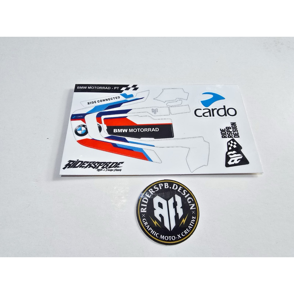 BMW MOTORRAD PT - สติ๊กเกอร์ DECAL SKINCOVER GARSKIN INTERCOM CARDO PACKTALK BOLD BY RIDERSPB