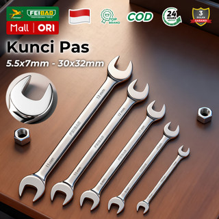 Feibao Kunci Pas 2 Sisi CR-V Ukuran 5.5x7mm hingga 30x32mm – Spanner Wrench Ukuran Lengkap