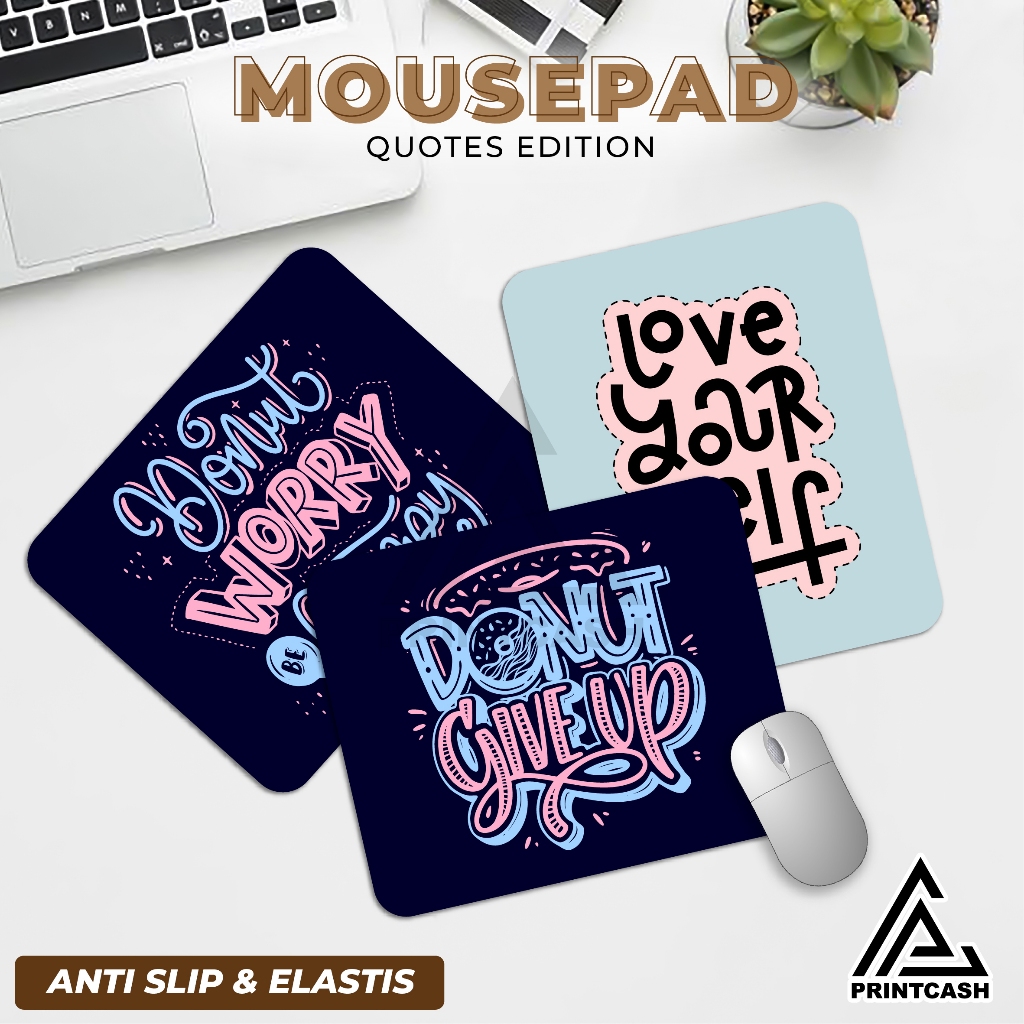 Mousepad Quotes - Aesthetic Quotes Motif Mouse Base - แผ่นรองเมาส์กันลื่นขนาดใหญ่ - ME