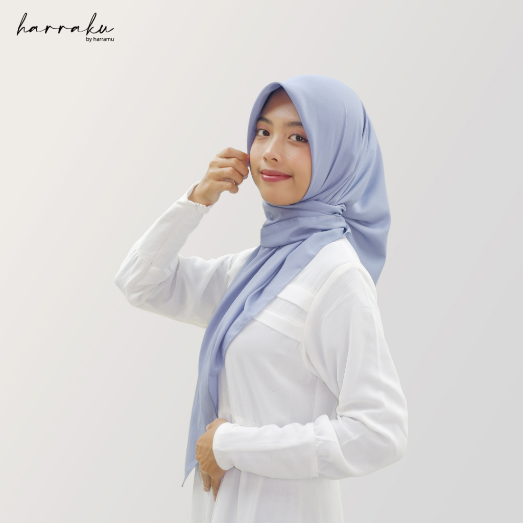 HARRAKU Hijab Voal Square Plain Grey SMA White Label