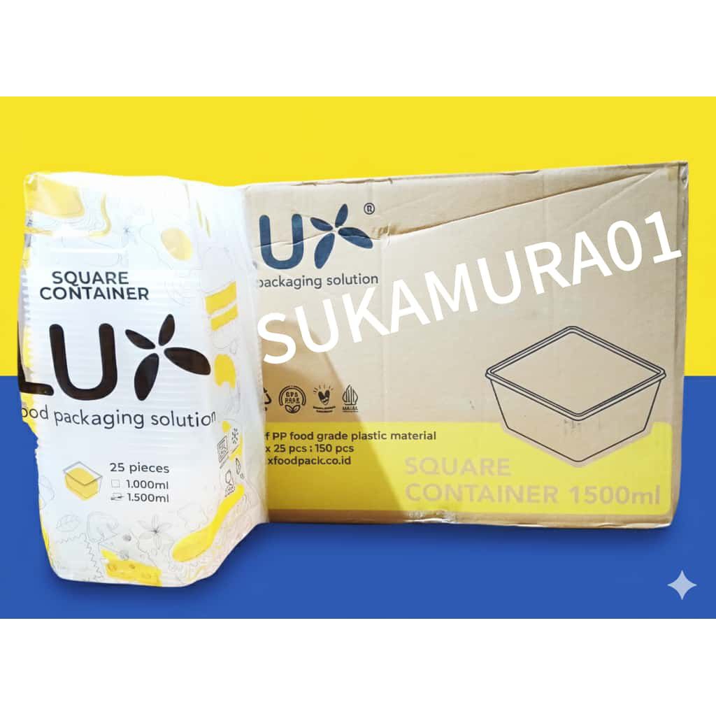 THINWALL 1500ML SQ SQUARE กล่องพลาสติก 1500ML SQ (แทน 25 ชิ้น)