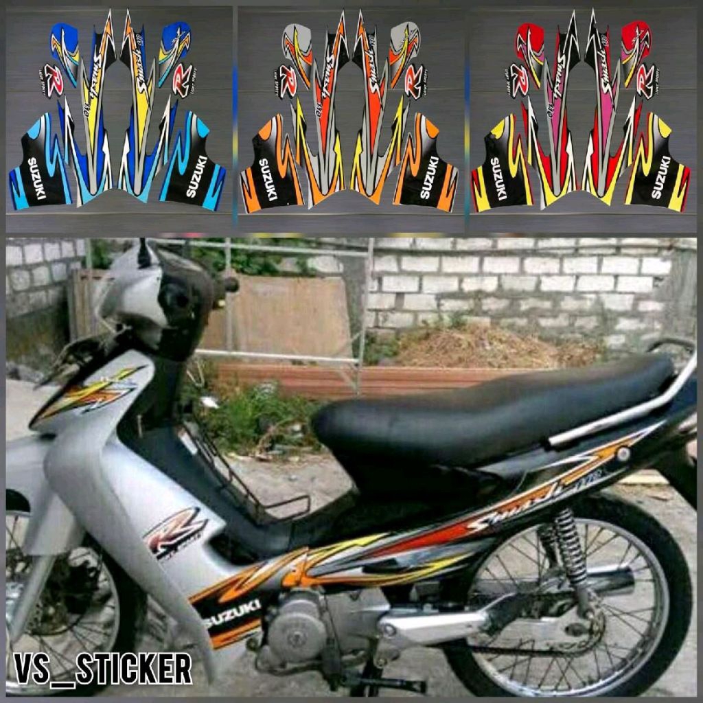 MERAH STRIPING สติ๊กเกอร์ LIST STSNDART MOTORCYCLE SUZUKI SMASH R 110 2004 2005 สีแดง น้ําเงิน ดํา เงิน