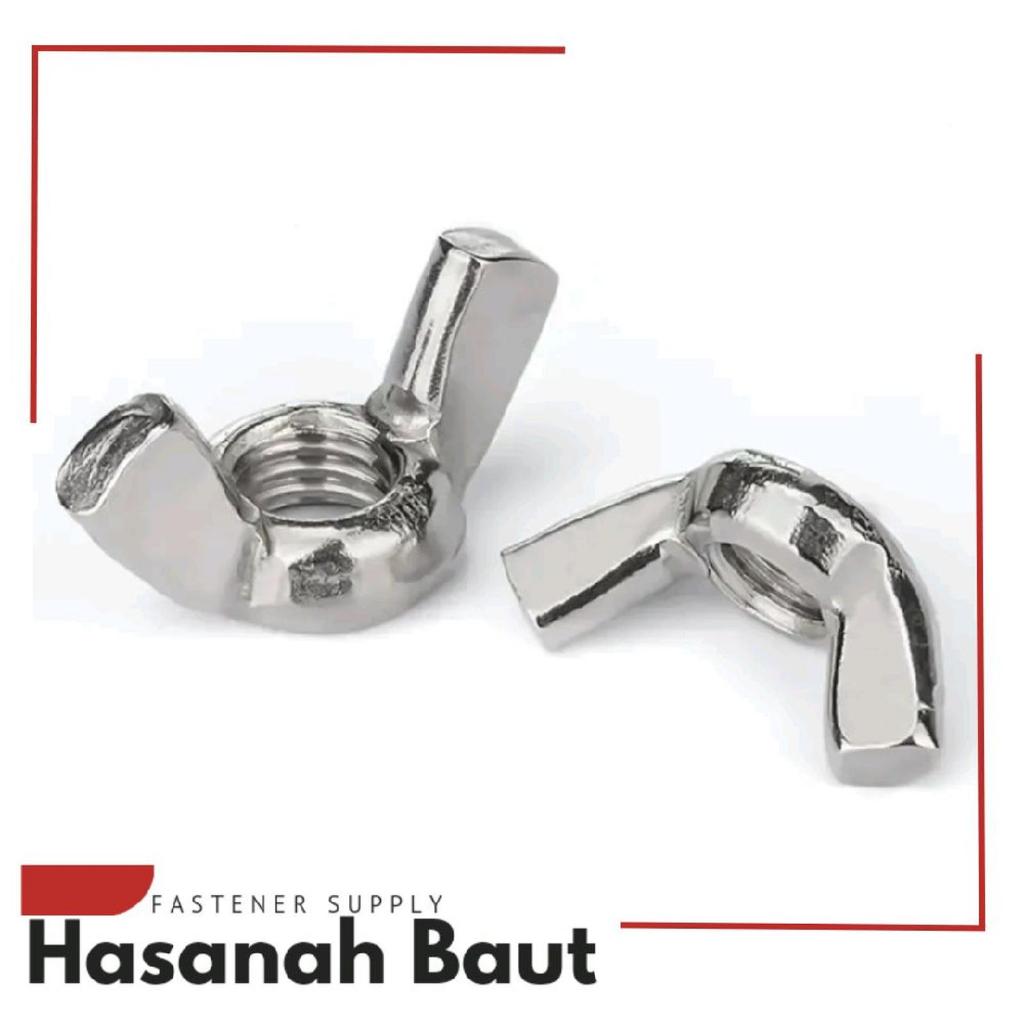 Wing Nut Square M6 / Square Ear Nut M6 Stainless 304