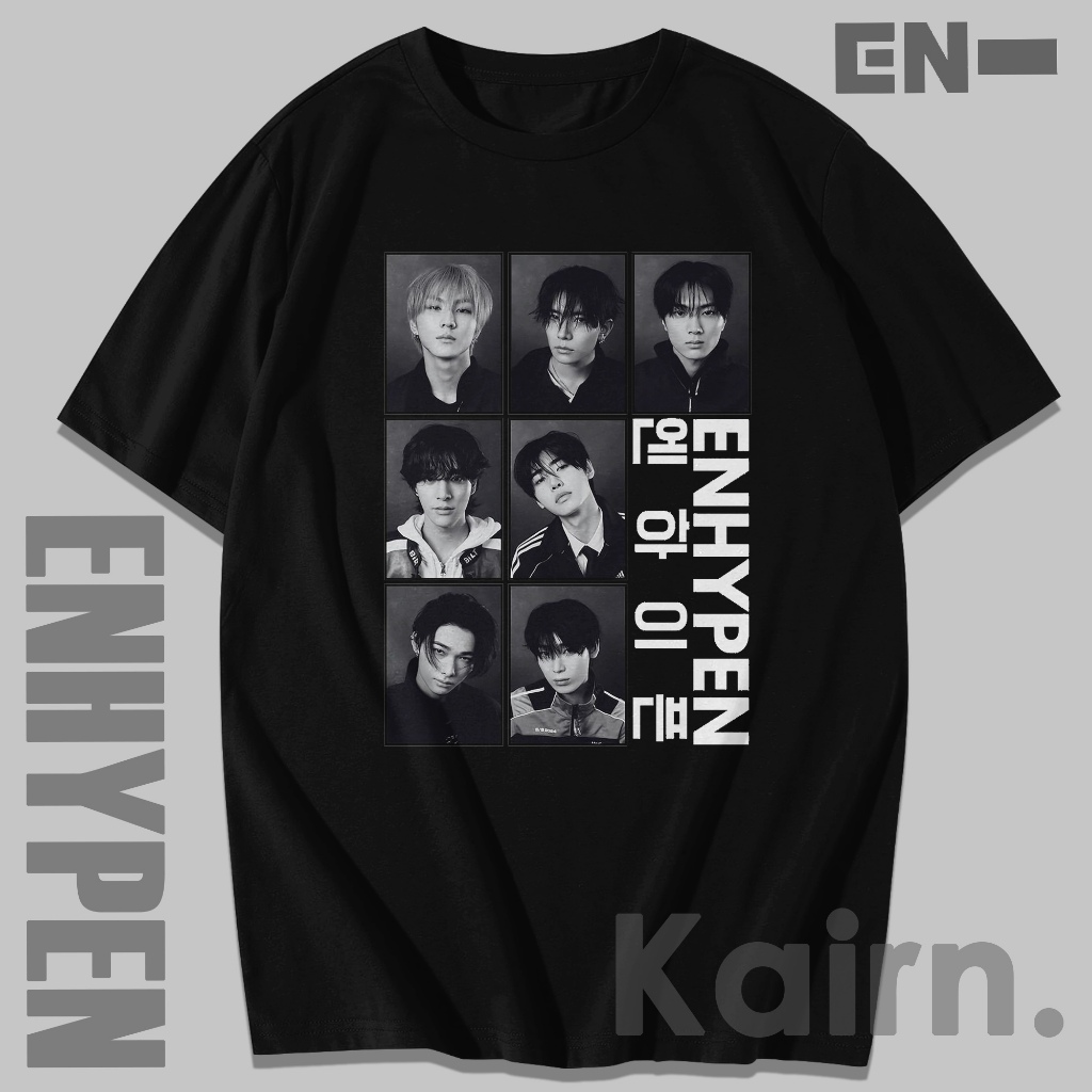 KAIRN - เสื้อยืด ENHYPEN - GRIDFOTO / ENHYPEN TSHIRT / เสื้อยืด ENGENE / FANSMERCH