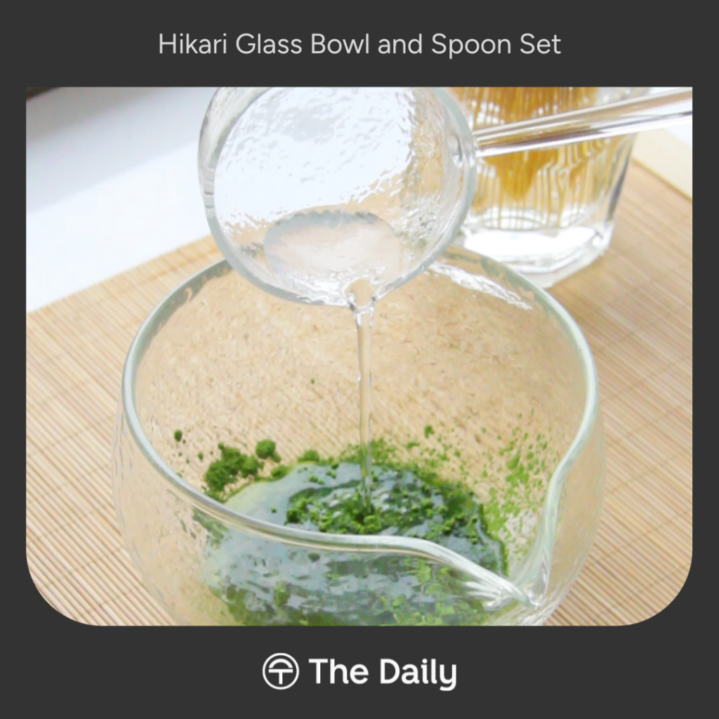 Hikari Matcha Glass Bowl & Spoon ชุด Chawan Katakuchi – ชามแก้ว & ช้อนสําหรับพิธีชงชา