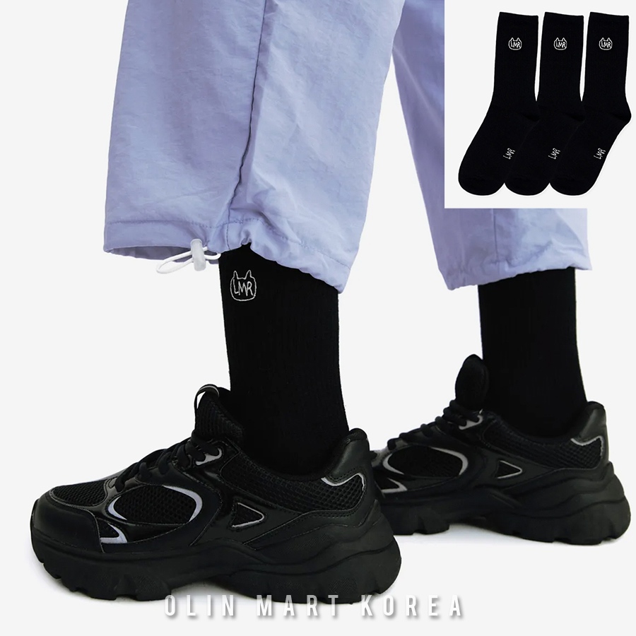 LMR_Symbol Logo ปัก Crew Socks 3-Pack
