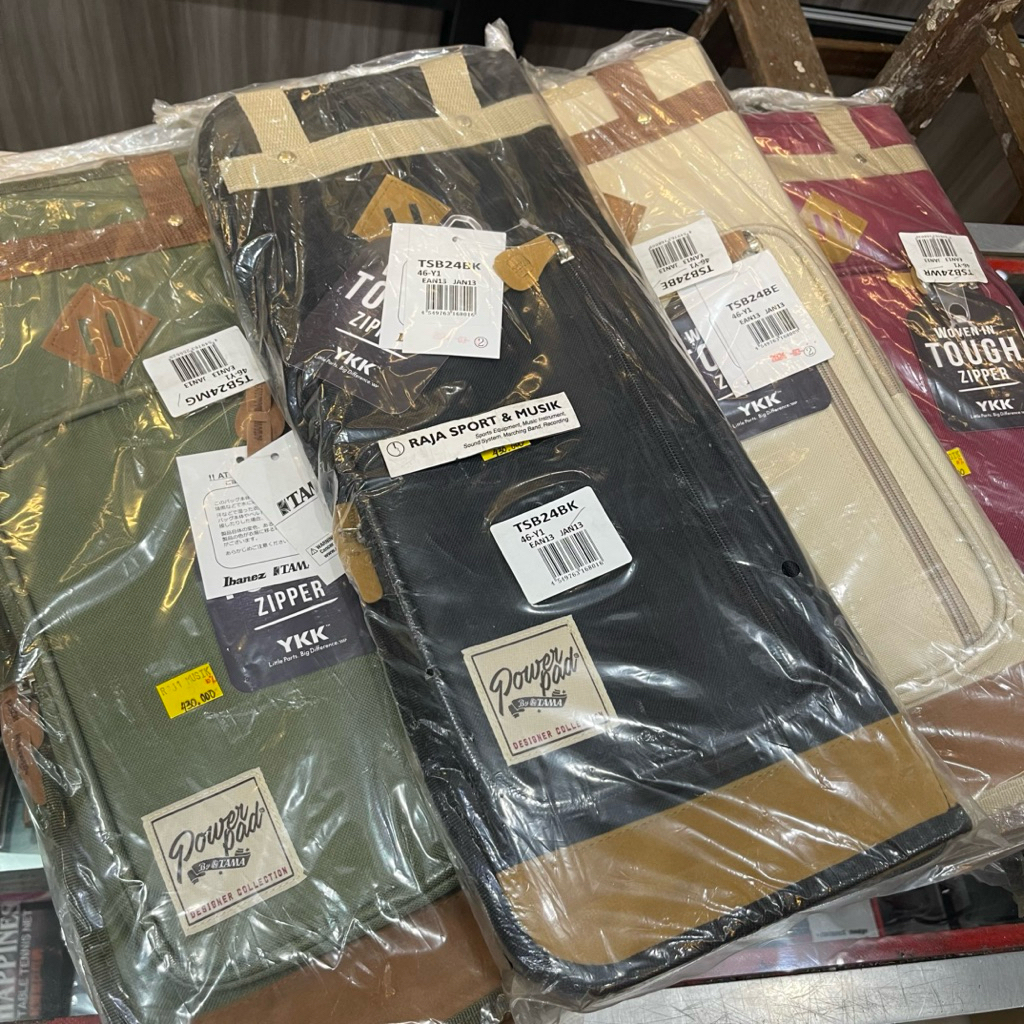 TAMA DRUM STICK BAG โดย POWERPAD LARGE FITS 12 PSG STICKS - ORIGINAL DRUMSTICK BAG STICK DRUM