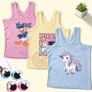 6Pcs Pakaian Kaos Dalam Singlet Anak Katun Motif Sablon Printing