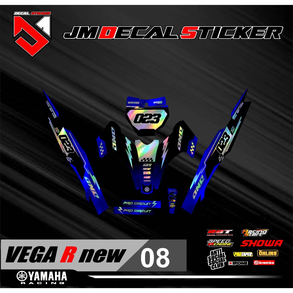 สติ๊กเกอร์ RBT HOLOGRAM STRIPING MOTOR VEGA R NEW SEMI FULL BODY MOTOR CRF KLX 150 KLX BF KLX GORDON