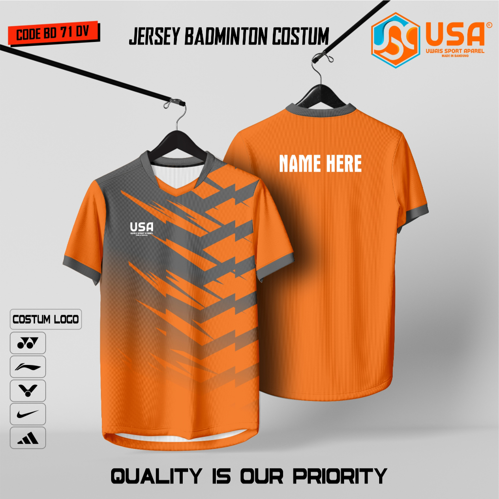 BADMINTON / FUTSAL JERSEY FULL PRINTING BD71 ผู้ชายและผู้หญิง COSTUME