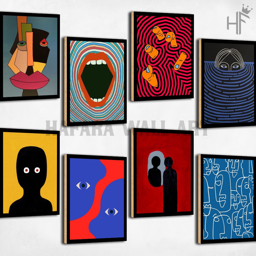 Modern Aesthetic Abstract Room Wall Decoration ขนาด 15X20 ซม. [HF86] MDF Wood Poster Walldecor ตกแต่