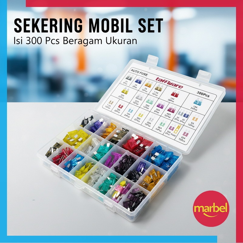 ใบมีดฟิวส์รถยนต์ขนาดกลางพร้อมกล่องเนื้อหา 300 ชิ้น OC-300