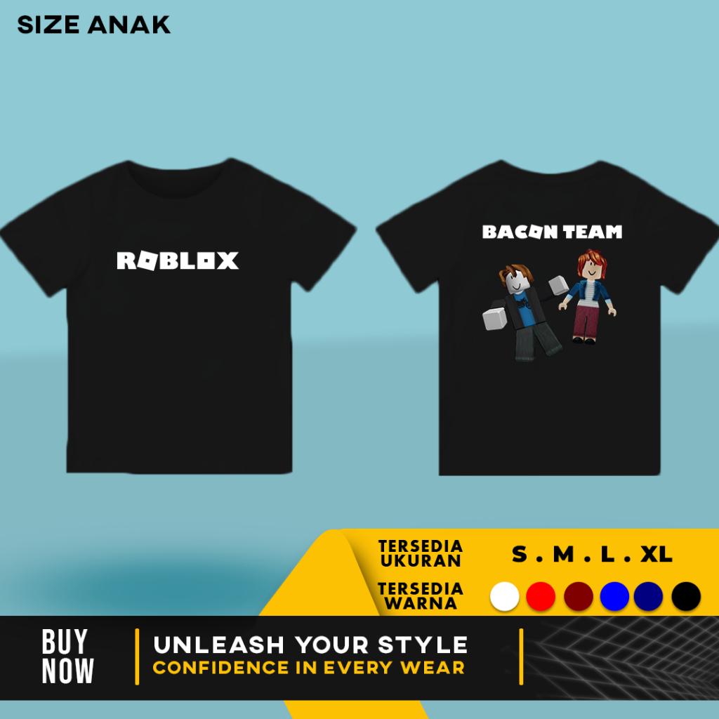 Roblox Bacon Team Bacon User เฉพาะเสื้อยืดเด็ก | สําลีหวี 30s