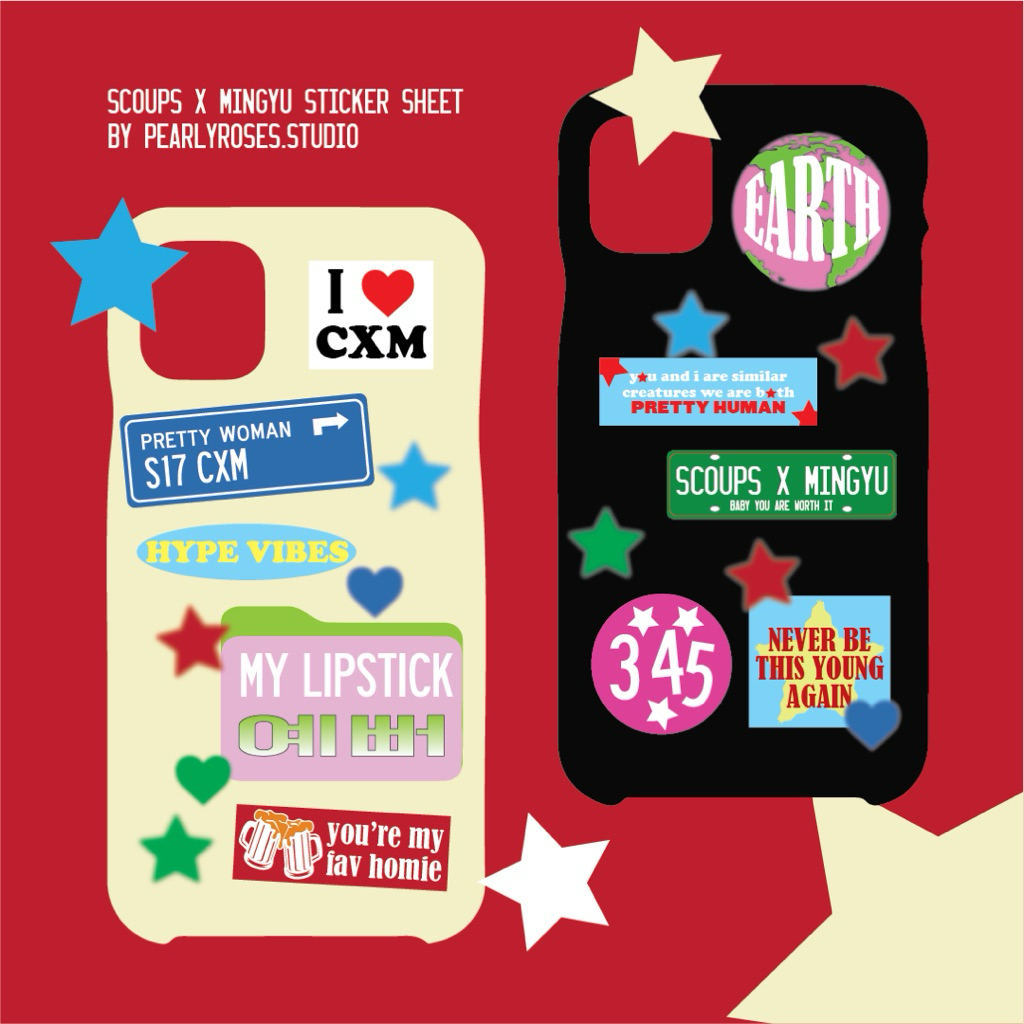 สติ๊กเกอร์ A6 Hype Vibes Coups X Mingyu Seventeen โดย pearyroses.studio