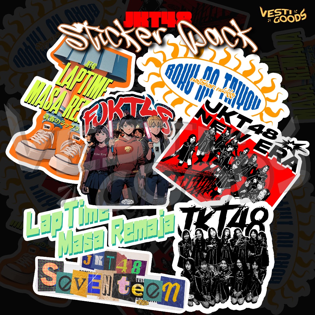 JKT48 Sticker Pack - Youthtime Report - Seventeen - New Era - Punk - สินค้า Vestigoods Unofficial