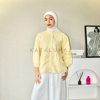 KATALUNA - KYREN Blouse Katun Poplin Wanita Tangan Panjang Kantoran